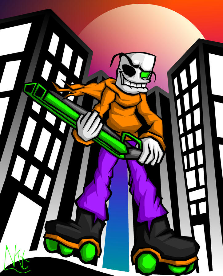 Koji Tollman - Sibling and sidekick of Primo Lilman, known for its extreme energy and trigger happy havoc when needed. He's a bit airheaded and has a very low self esteem, to a point of risking to hurt myself for a misunderstanding.