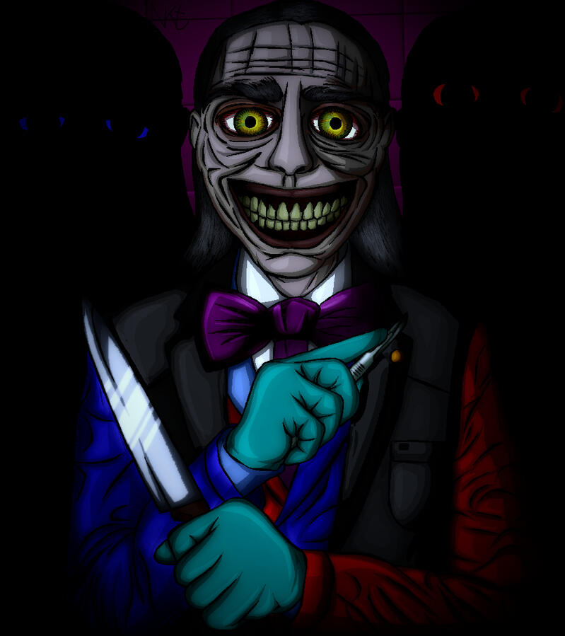An eerie butler, seemingly happy to serve, although its not specified what kind of service he means as hes serves only pasta and is fixated with modifying others to make them "look creepy"